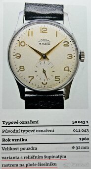 Československé mechanické vintage retro hodinky PRIM Šupináč - 10