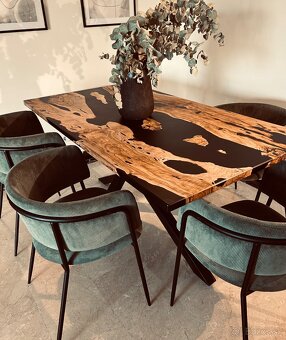 Jedalensky stôl, epoxid, oliva. - 10