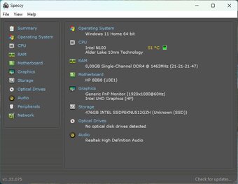 HP 15-fd0651nc/Intel N100/8GB RAM/FHD/512GB SSD/Bat ok - 10