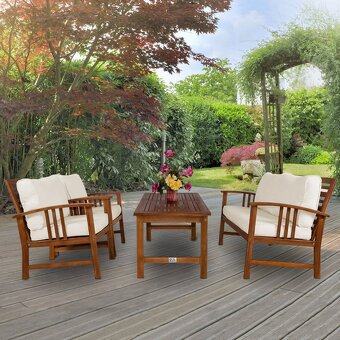 Záhradná drevená zostava Atlas - tmavé alebo bledé podušky - 10