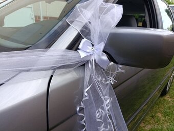 Biela svadobná výzdoba na auto, na dom, na ohradu - 10