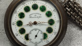 Velké dvouplášťové kapesní hodinky Régulatéur - 10