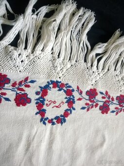 Veľký starý svadobný obrus - 100 ročný 150x220 cm - 10