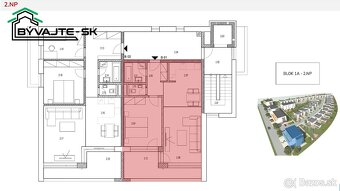 Dvojizbový byt s garážou a priestrannou lódžiou v Novom proj - 10