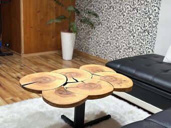 Dizajnový konferenčný stôl – masívny dub & epoxid - 10