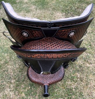 Westernový sedlový komplet 1) černé s hnědou - 10