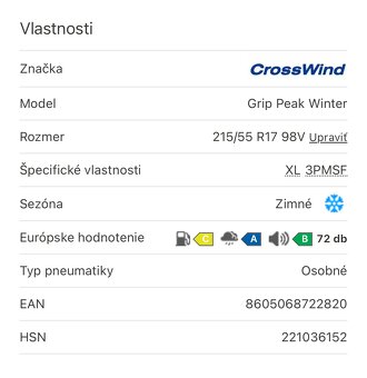 Zimné pneu 215/55 r17 - 10