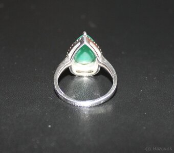 Prsteň a náušnice zelený jadeit - 10