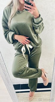 Damska talianska velurova suprava khaki - 10