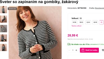 Dámsky svetrík/pletené sako, zn. Blancheporte - 10