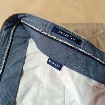 Gant elegantné béžové nohavice Hallden Slim W40 L34 - 10
