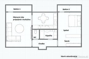 CENTRUM  2 izbový tehlový byt s 2 balkónmi 59 m2 - 10