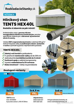 Hliníkový nožnicový stan TENTS HEXAGON 40L 3x3, 3x4,5, 3x6m - 10
