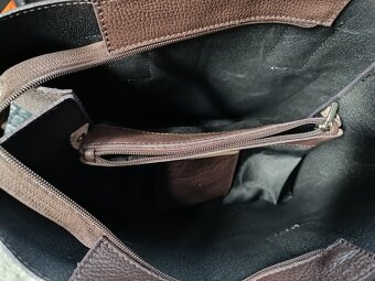 Tmavohnedá koženná kabelka - 10