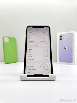 iPhone 11 PURPLE TOP STAV NOVÁ BATÉRIA 100% - 10