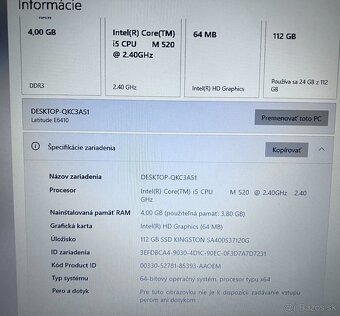 Dell E6410 / i5 M520 / 4GB RAM / 120GB SSD / 14" - 10