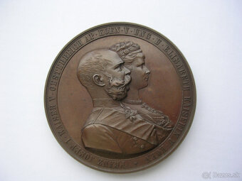 AE medaila 1879 Franz Joseph I.+Elisabeth 25.výročie svadby - 10