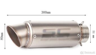 Športový  ladený  univerzálny  moto  výfuk  Nový   Nerezový - 10