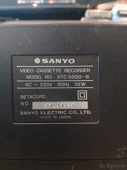 Videorekordér Betamax Sanyo VTC 5000 - - 10