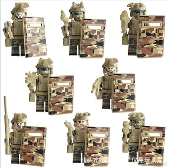 Rôzne sety vojakov 7 + doplnky - typ lego - nové - 10