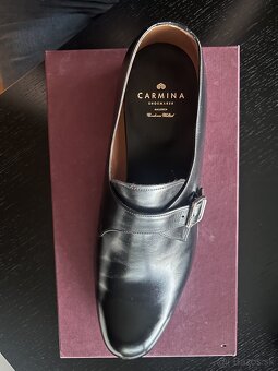 Carmina Monk Strap Čierne kožené topánky uk 12.5, US 13.5, - 10