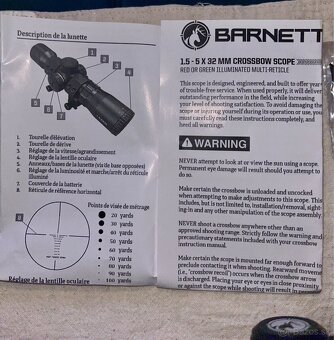 Puškohľad BARNETT 1.5-5x32 Adjustable Illuminated Scope - 10
