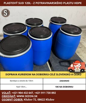 Plastove sudy 30L,60L,120L,220L,plastovy sud na kvas,na vodu - 10