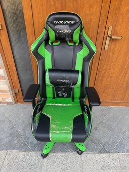 Herná stolička DXRacer KING modrá/zelená - 10
