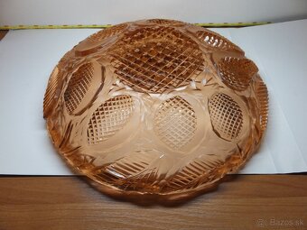 Bohatě broušená rosalinová velká mísa, váha 1713 g. - 10