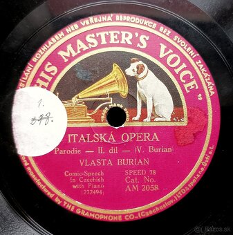 Vlasta Burian, tři starožitné gramodesky His Master’s Voice - 10