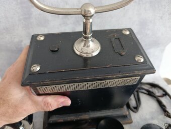 Starožitný švédský dvouklikový telefon z roku 1920-30 - 10