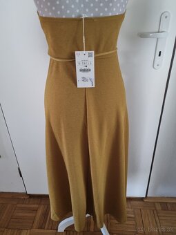 nové horčicové šaty Zara veľ. L - 10
