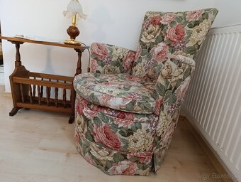 Křeslo masívní rustikální, květy, masív - 10