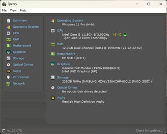 HP 250 G8 /Core i3-1115G4/12GB RAM/FHD/256GB SSD/Bat ok - 10