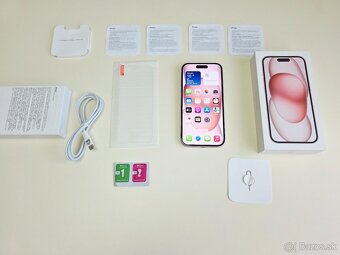 APPLE iPHONE 15 128GB PINK TOP STAV, BATERKA 100% - 10