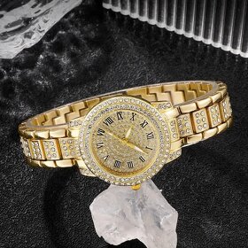 Zlaté dámske hodinky s náramkom , dámske zlaté hodink - 10