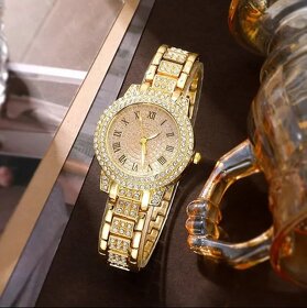 Zlaté dámske hodinky s náramkom, prsťeňom, náhrdelníkom a .. - 10