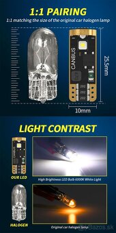 LED T10 W5W parkovačky CANBUS ✅️ - 10