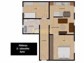 Na predaj zrekonštruovaný , 3-izbový byt , 74m2, ul. Krátka - 10