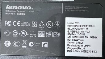 Lenovo G575 / AMD E-450 / 4GB RAM / 500GB SSHD / 15.6" - 10