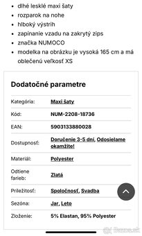 dámske spoločenské zlaté šaty veľ.42 -XXL - 10