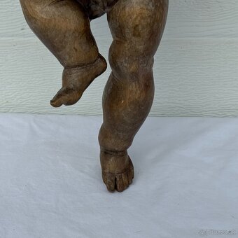 Veliká socha dřevěný krásný anděl 41cm - 10