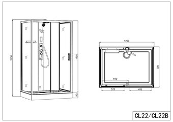 Sanotechnik QuickLine Boston black - Sprchová kabína 90x120x - 10