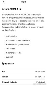 Predaj dievcensky bicykel 16" Arcore Atomix 16 - 10