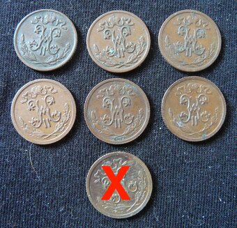 Mince Rusko - kopejky medené, dengy - 10