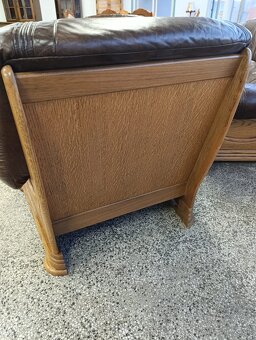 Rustikální kožená sedací souprava, 3+2+1, nábytek z masívu - 10