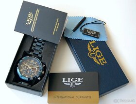 LIGE 8944 Blue Chronograph - pánske štýlové hodinky - 10