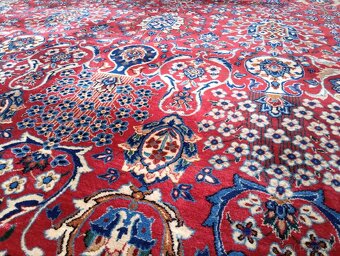 AKCIA🌟Majestátny ručne viazaný hodvábny Isfahan 4,1×3,1 m🌟 - 10