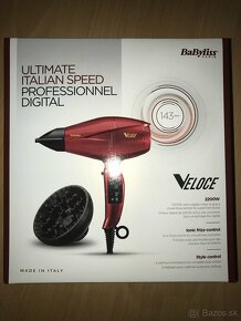 FÉN BaByliss Veloce 2200W červený + darček - 10