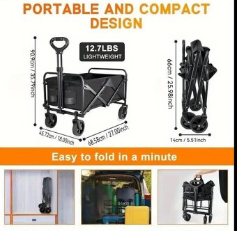 skladaci vozik cca 70cm dlzka novy nosnost 70kg - 10